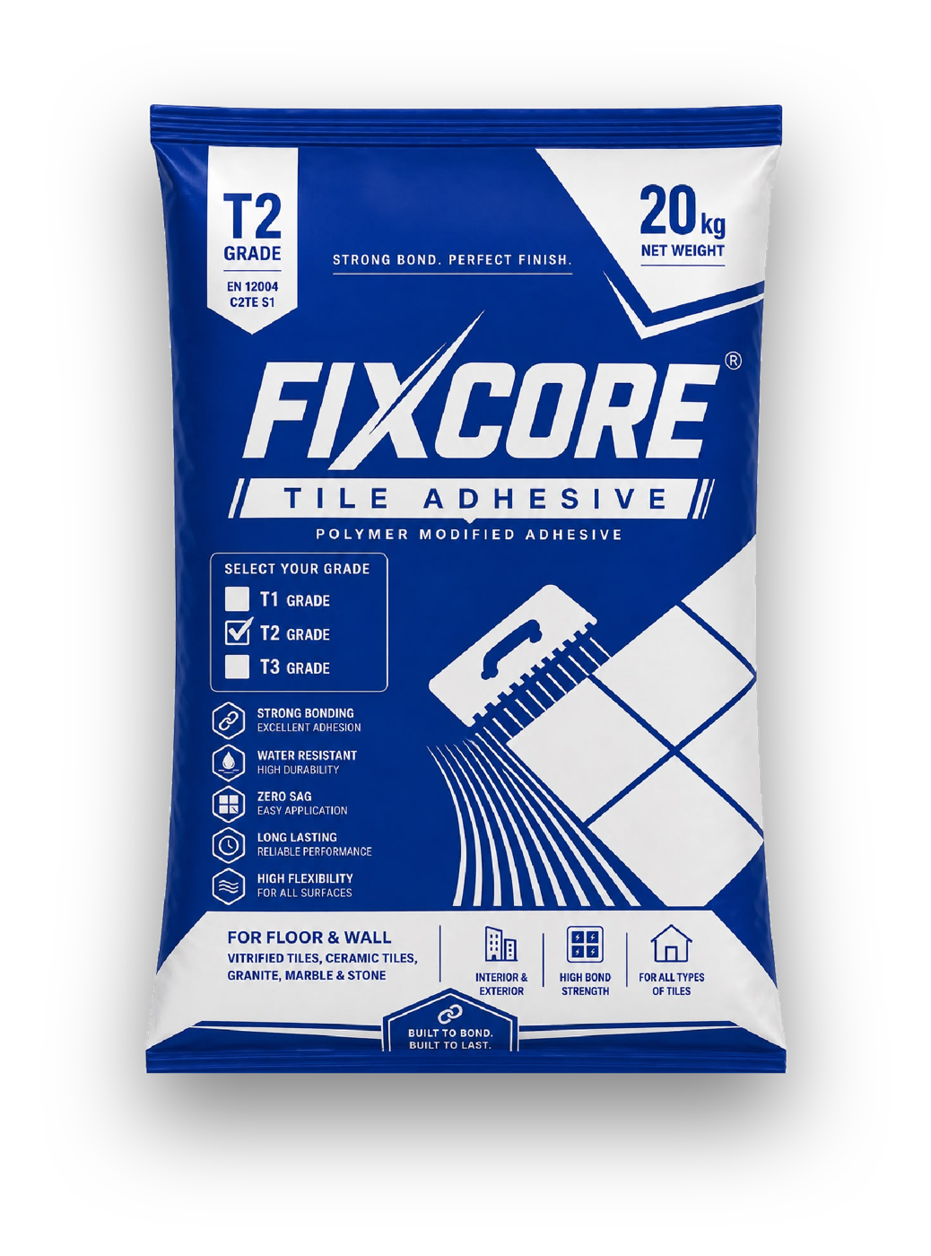 Fixcore T2 premium tile adhesive bag